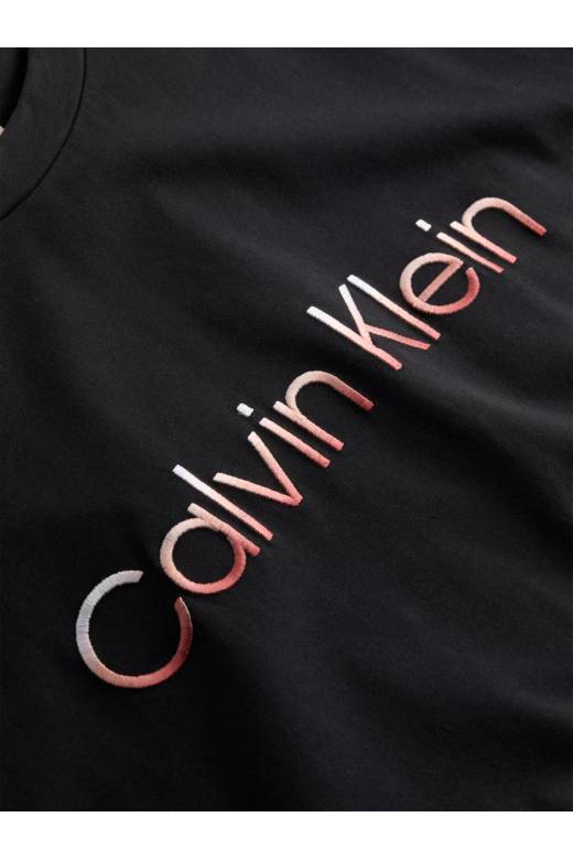 Calvin Klein T Shirt Raised Ombre Embrodery Black (8021307818073)