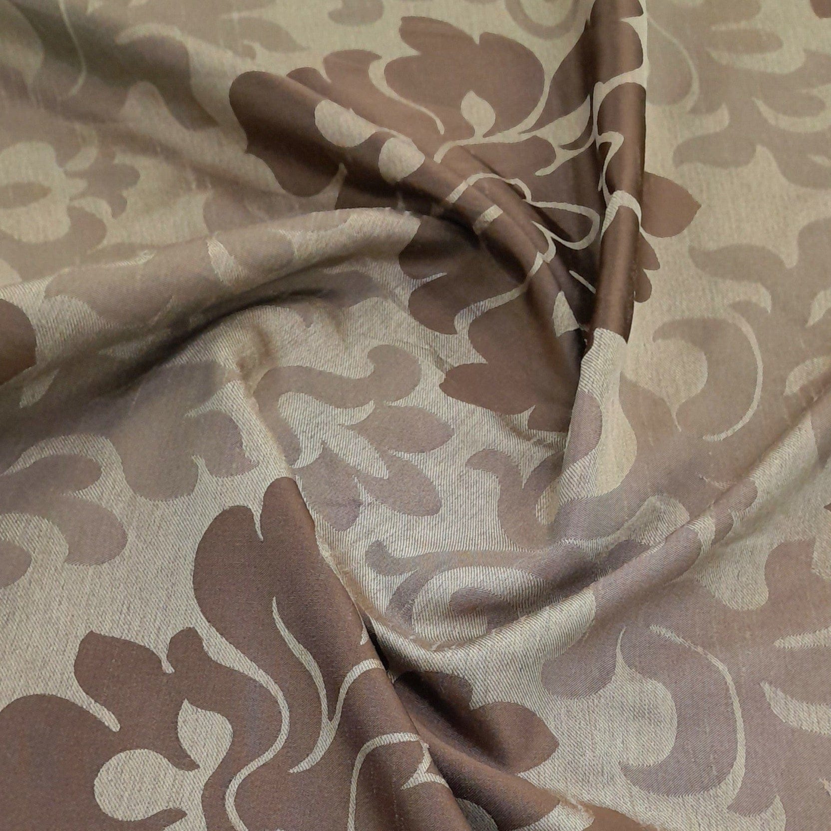 MH JOOSUB Curtain Fabrics Brown Fabric Curtain Atlanta Floral 280 cm