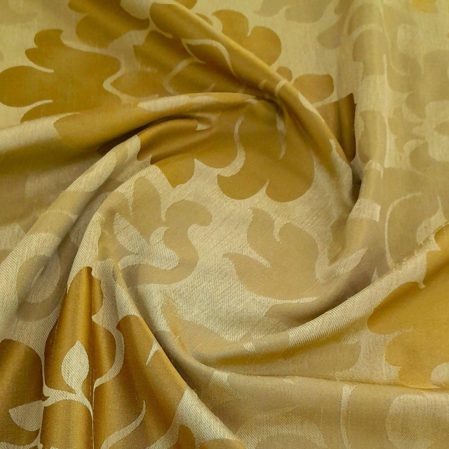 MH JOOSUB Curtain Fabrics Gold Fabric Curtain Atlanta Floral 280 cm