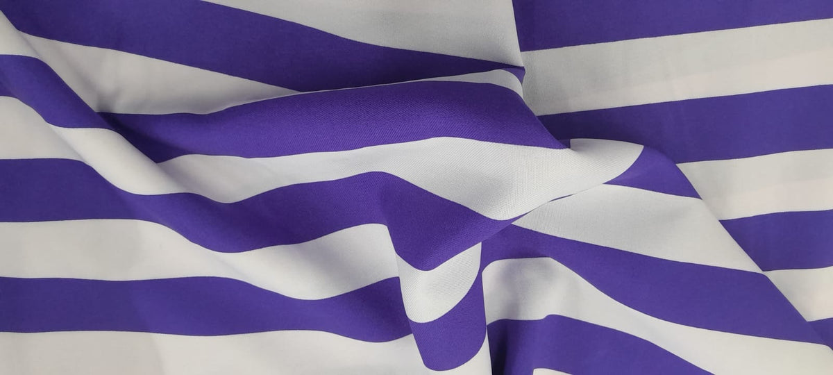 MH JOOSUB Curtaining Fabric Printed Mini Matt Stripe Royal Blue (7310342455385)