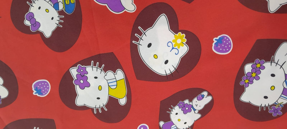 MH JOOSUB Curtaining Printed Mini Matt Red Hello Kitty (7310322630745)