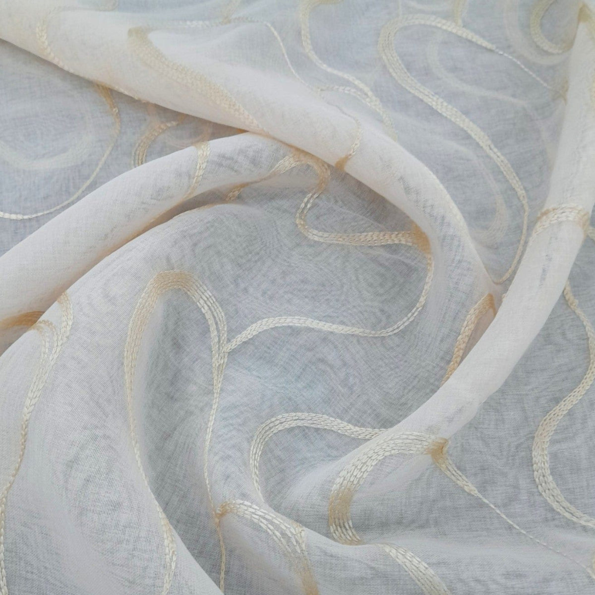 MH JOOSUB Lace & Voile Fabrics Embroided Linen Voile Design 5 Collection 280 cm