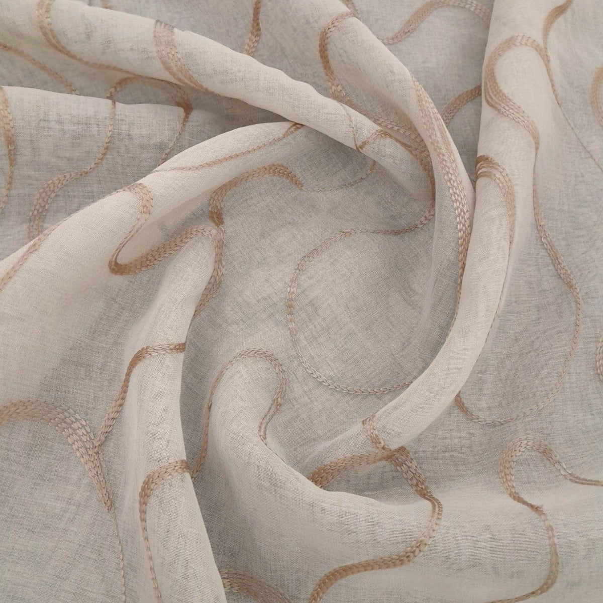 MH JOOSUB Lace & Voile Fabrics Embroided Linen Voile Design 5 Collection 280 cm