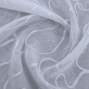 MH JOOSUB Lace & Voile Fabrics Embroided Linen Voile Design 5 Collection 280 cm