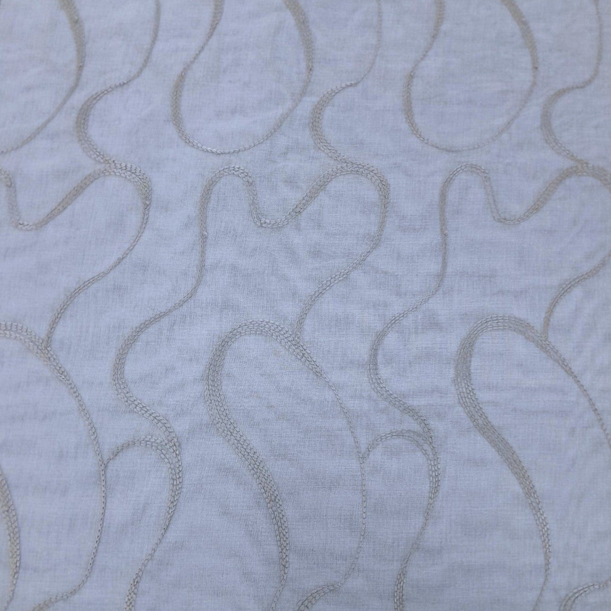 MH JOOSUB Lace & Voile Fabrics Grey Embroided Linen Voile Design 5 Collection 280 cm