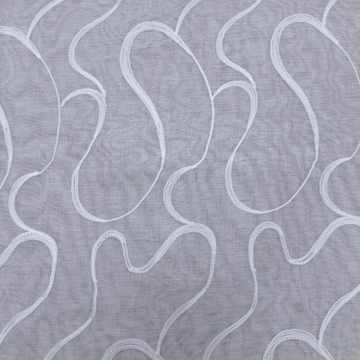 MH JOOSUB Lace & Voile Fabrics White Embroided Linen Voile Design 5 Collection 280 cm