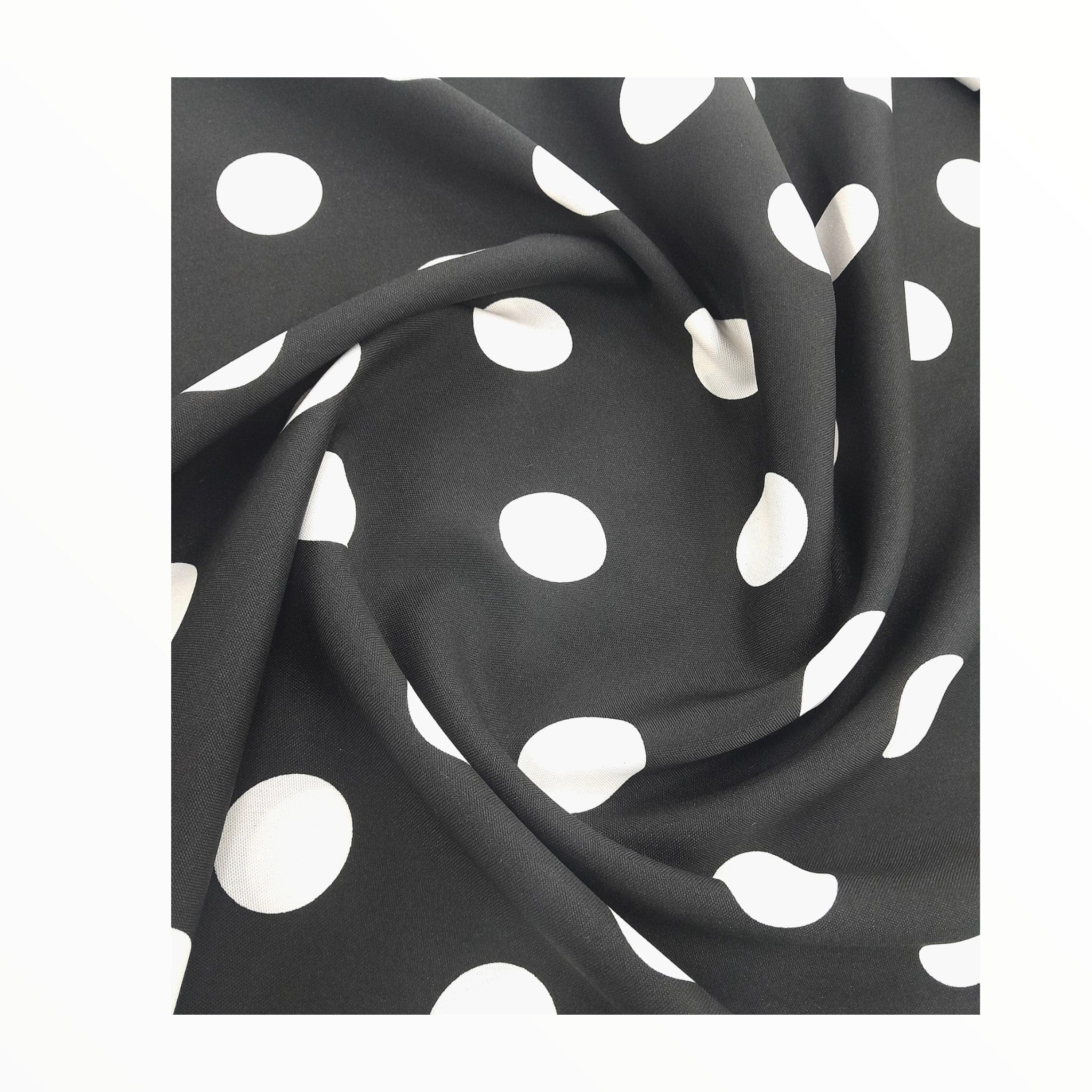 MH JOOSUB Mini Matt Black Printed Mini Matt Polka Dots D#9 140 cm