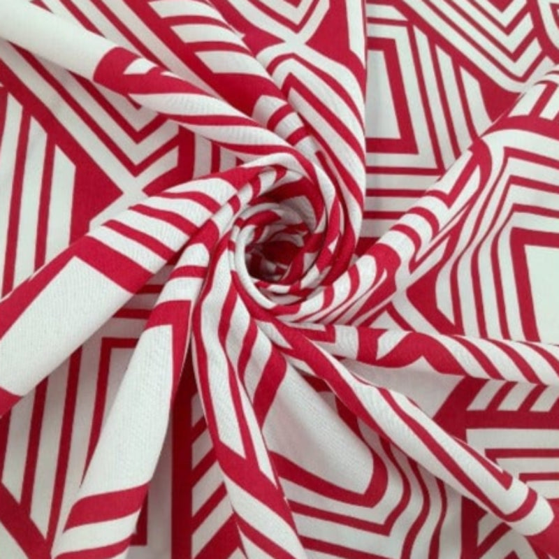 MH JOOSUB Mini Matt Cerise/White Printed Mini Matt Geometric Collection 140 cm (7697053843545)