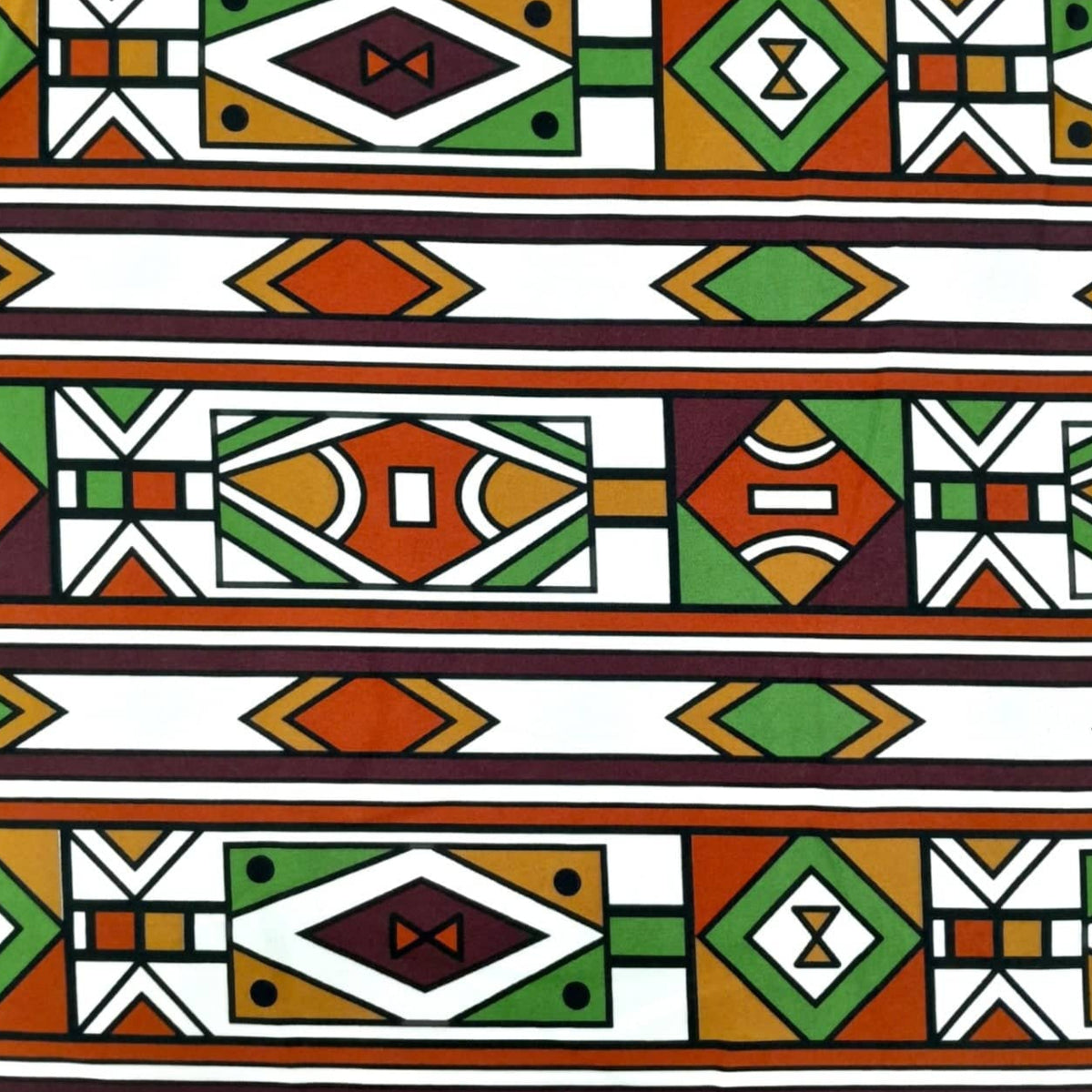 MH JOOSUB Mini Matt Fabric Brown 40x40 cm Printed Mini Matt Design 11 Ndebele 140 cm