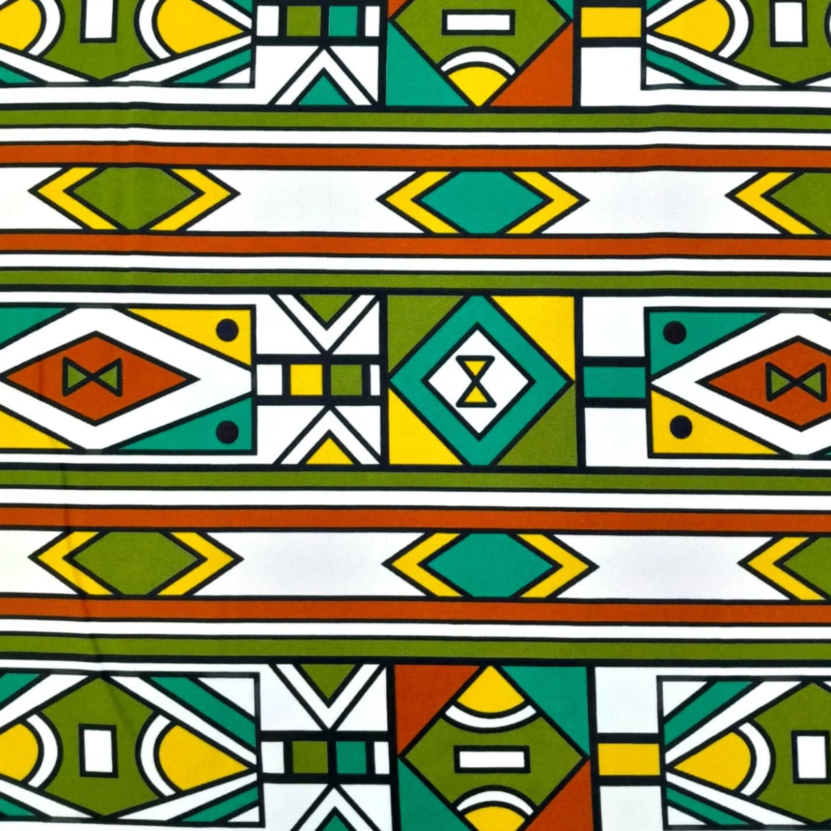 MH JOOSUB Mini Matt Fabric Duckegg 40x40 cm Printed Mini Matt Design 11 Ndebele 140 cm