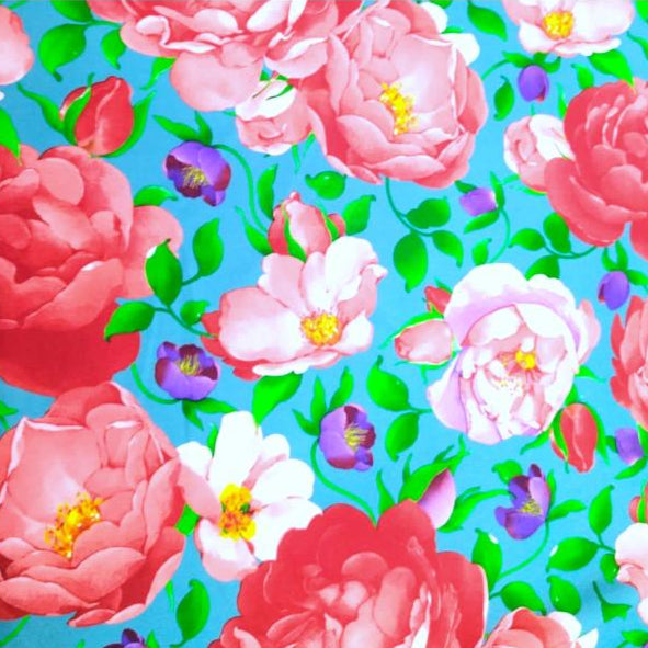 MH JOOSUB Mini Matt Fabric Printed Mini Matt Design 3 Peonies 140 cm (7784281079897)
