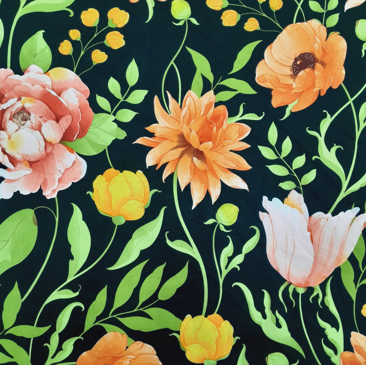 MH JOOSUB Mini Matt Fabric Printed Mini Matt Flower D1 140 cm