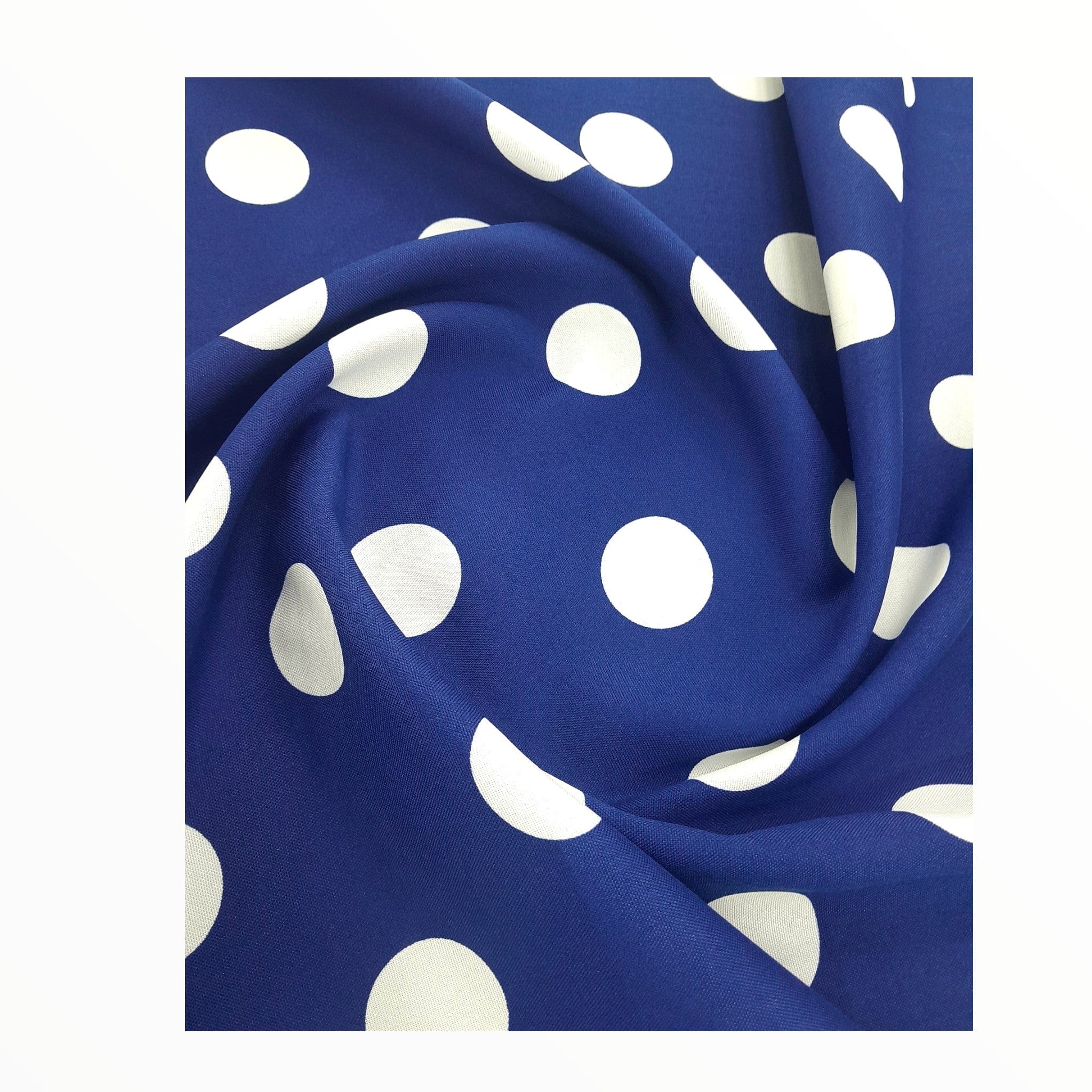 MH JOOSUB Mini Matt Royal Blue/Cream Printed Mini Matt Polka Dots D#9 140 cm
