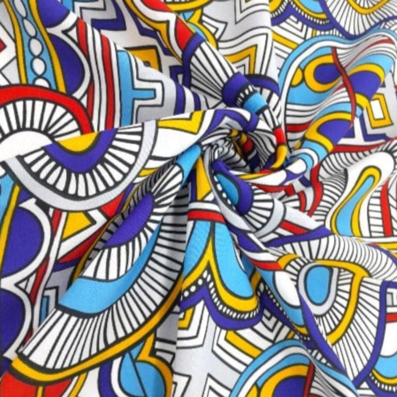 MH JOOSUB Mini Matt Yellow/Navy Printed Mini Matt Abstract Colorful Collection 150 cm (7667914080345)