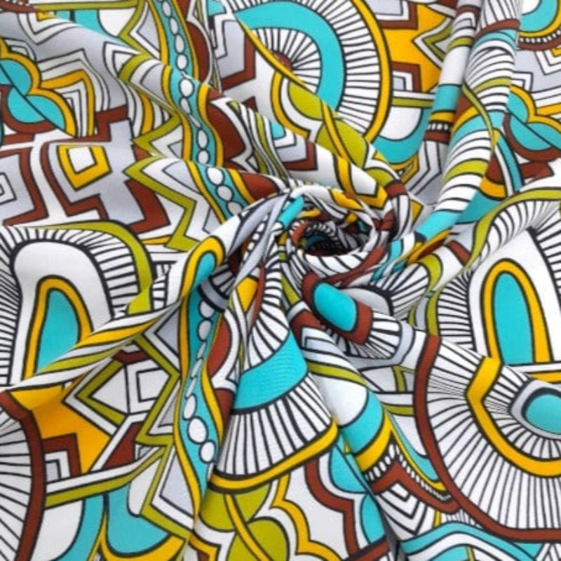 MH JOOSUB Mini Matt Yellow/Turquoise Printed Mini Matt Abstract Colorful Collection 150 cm (7667914080345)