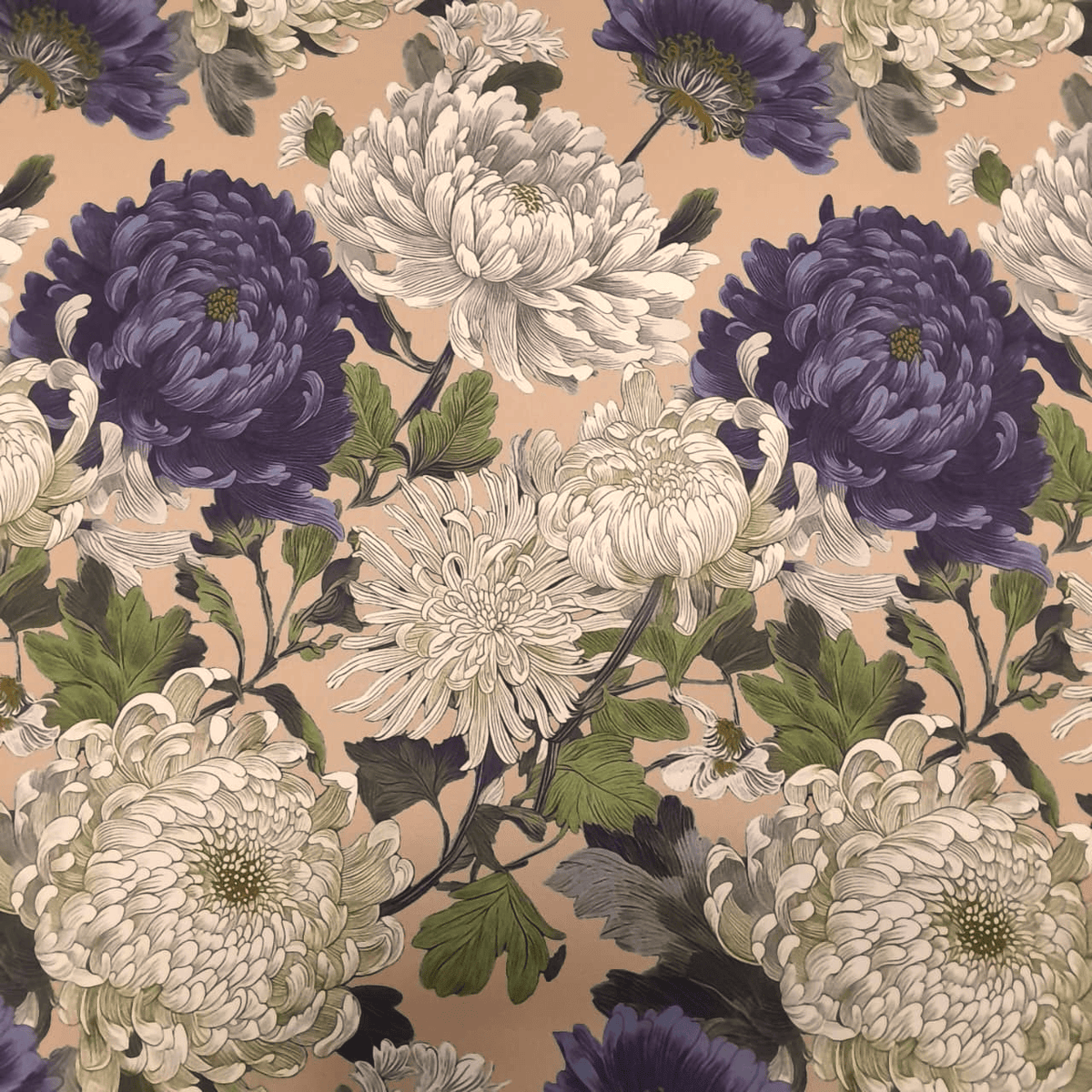 Mh Joosub Printed Mini Matt Beige Fabric Printed Mini Matt Peonies 140 cm