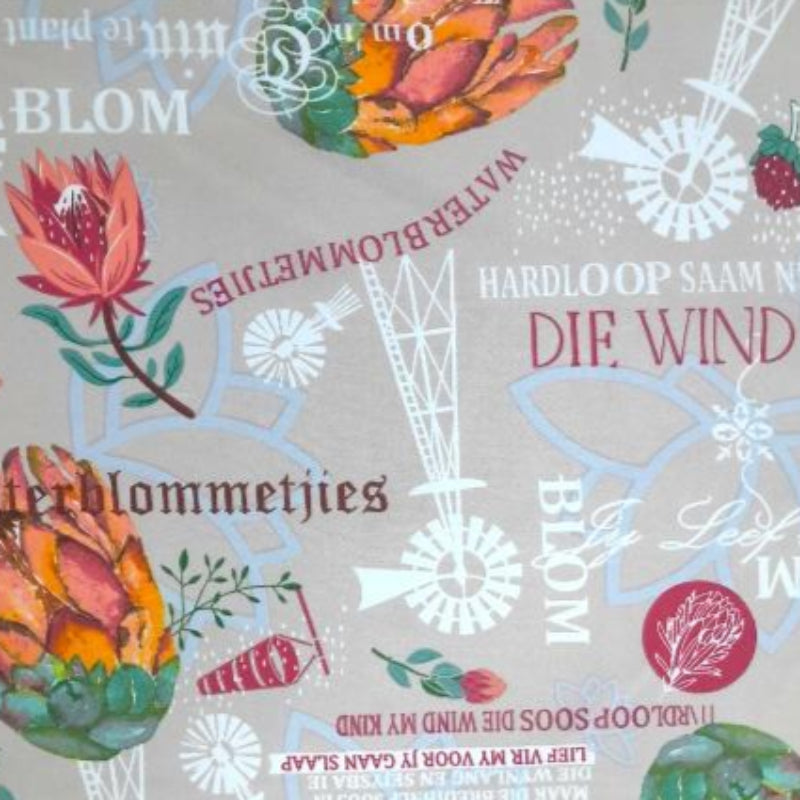 MH JOOSUB Printed Mini Matt Beige Printed Mini Matt Design 8 Afrikaans Collection 140 cm (7884039356505)