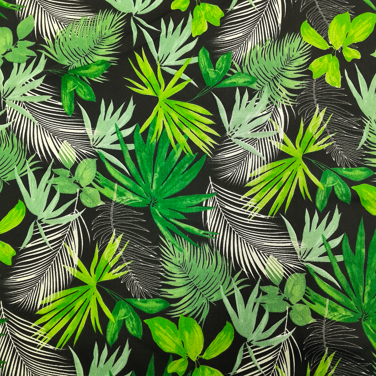 MH JOOSUB Printed Mini Matt Black Printed Mini Matt Design 25 Tropical Leaves 140 cm
