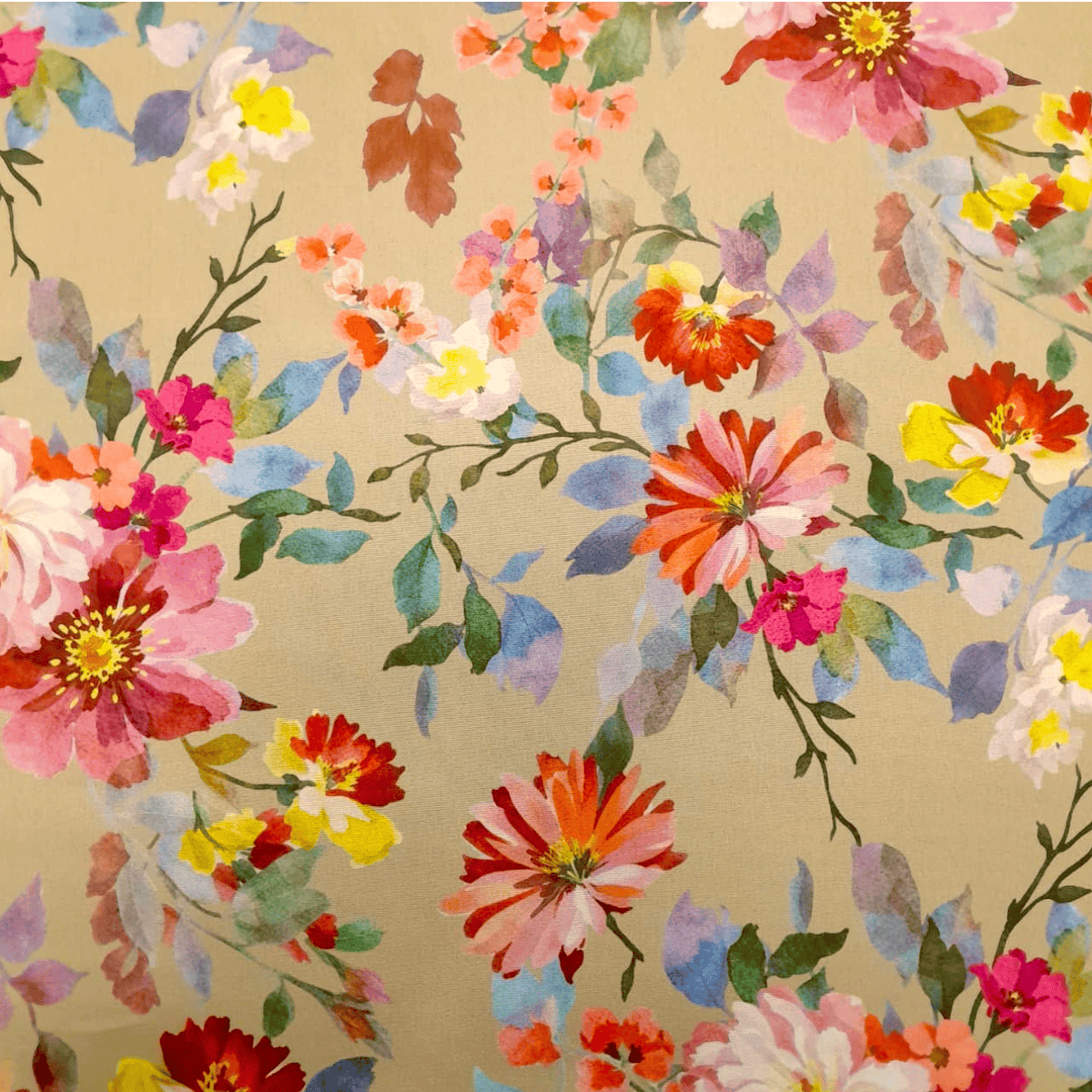Mh Joosub Printed Mini Matt Brown Fabric Printed Mini Matt D31 Floral 140 cm