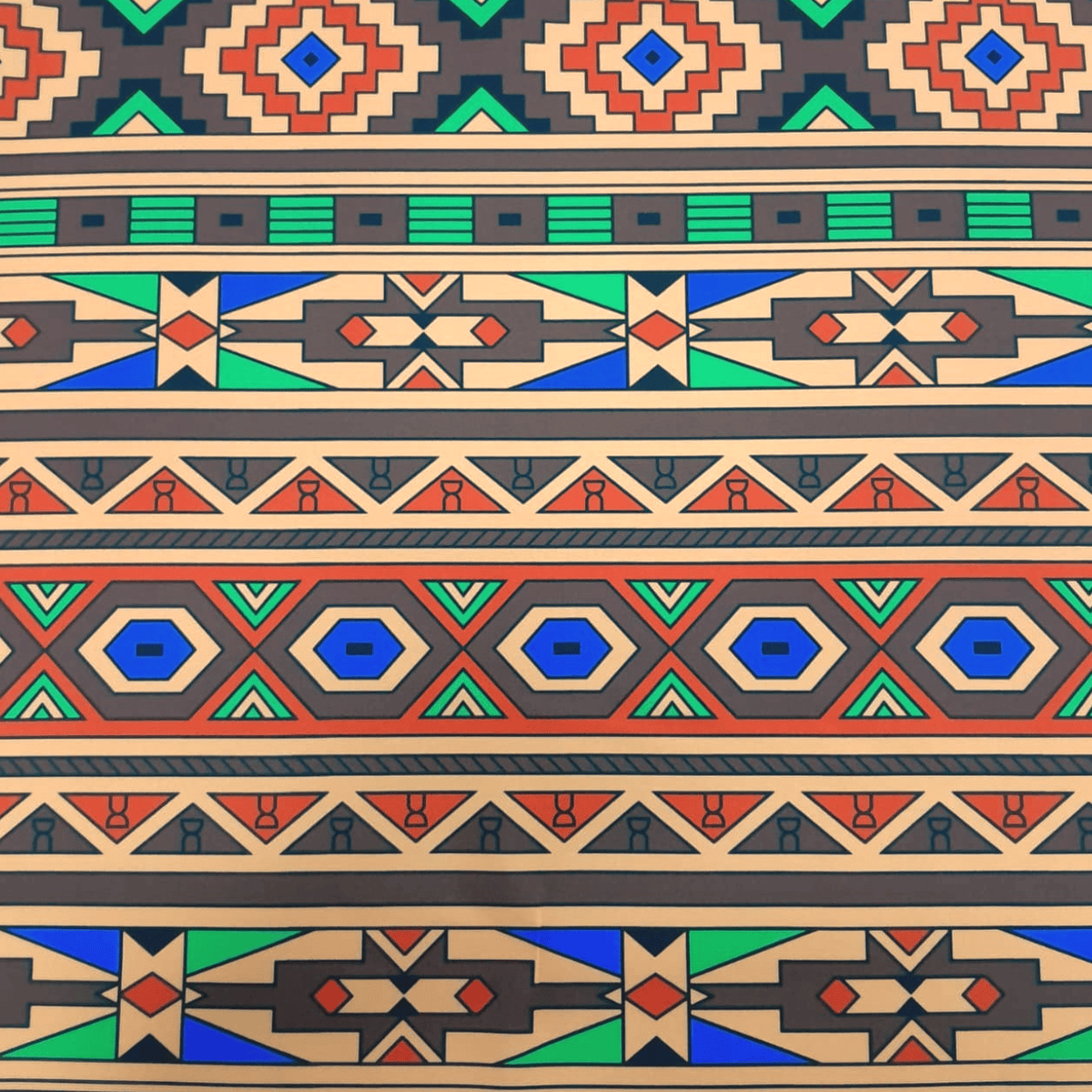 Mh Joosub Printed Mini Matt Brown Fabric Printed Mini Matt Ndebele D35 140 cm