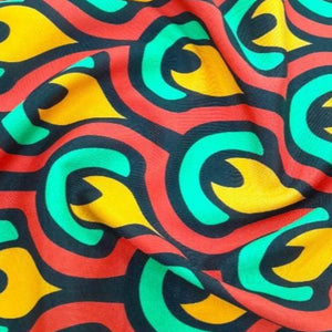 MH JOOSUB Printed Mini Matt Cerise / Orange Printed Mini Matt Ethnic Prints Design 21 Collection 140 cm (7882838081625)