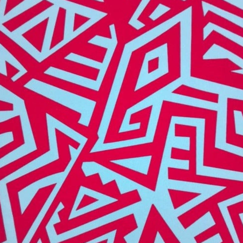 MH JOOSUB Printed Mini Matt Cerise / Turquoise Printed Mini Matt 6890 Design 10 Collection 140 cm (7770159218777)