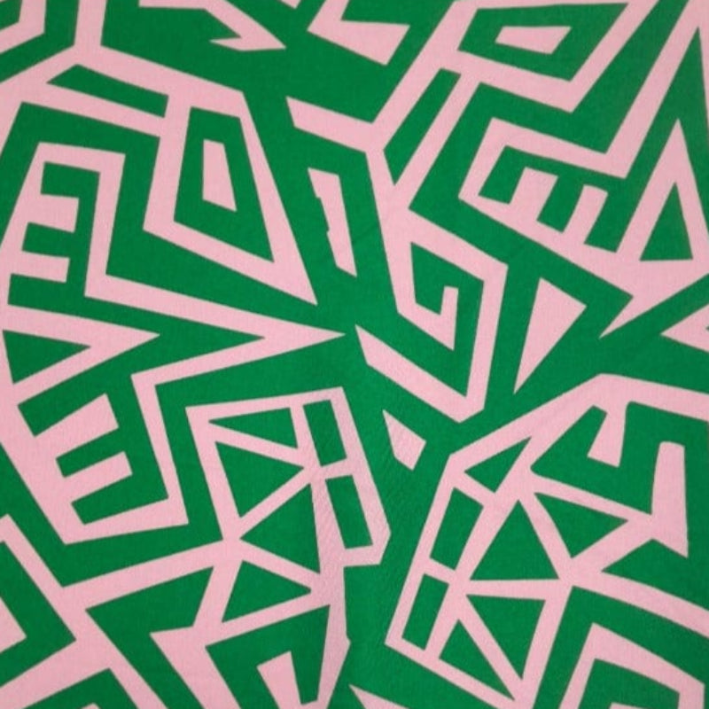 MH JOOSUB Printed Mini Matt Green / Peach Printed Mini Matt 6890 Design 10 Collection 140 cm (7770159218777)
