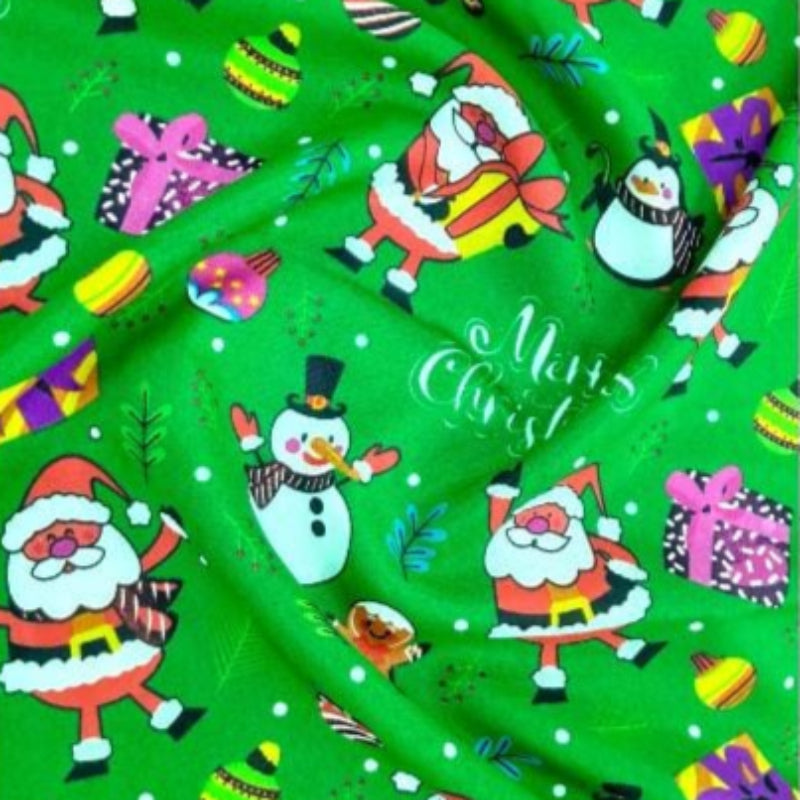 MH JOOSUB Printed Mini Matt Green Printed Mini Matt Christmas Design 24 Collection 140 cm (7882864230489)