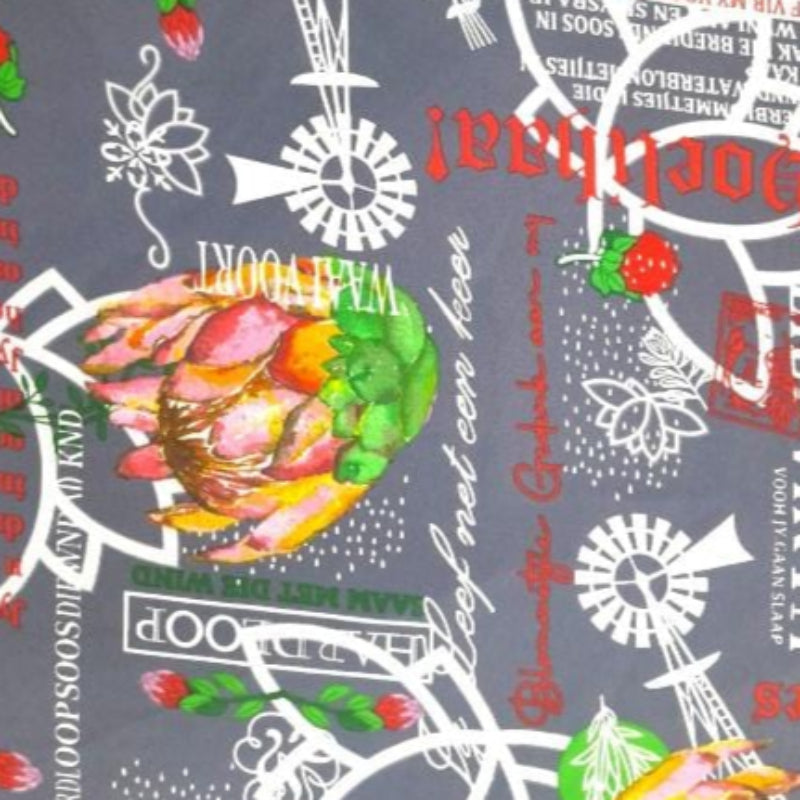 MH JOOSUB Printed Mini Matt Grey Printed Mini Matt Design 8 Afrikaans Collection 140 cm (7884039356505)