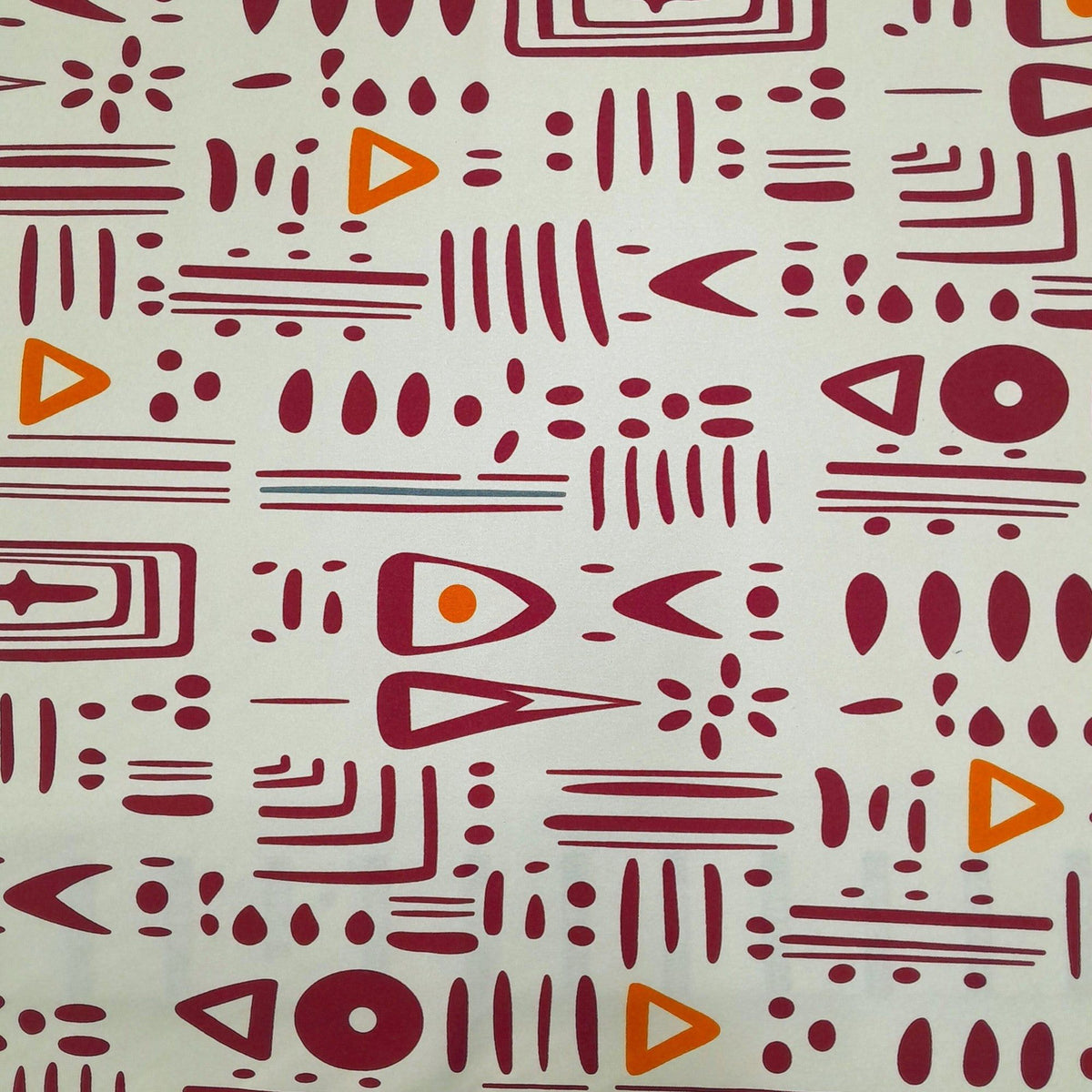 MH JOOSUB Printed Mini Matt Maroon Printed Mini Matt Bora 140 cm