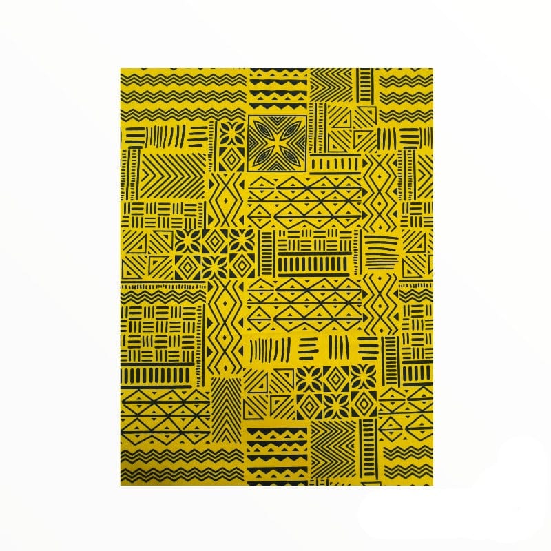 MH JOOSUB Printed Mini Matt Mustard / Black Design 3 Printed Mini Matt 6890 Design 12 Collection 140 cm (7770373226585)