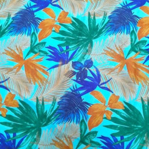 MH JOOSUB Printed Mini Matt Navy Printed Mini Matt Design 25 Tropical Leaves Collection 140 cm (7883217829977)