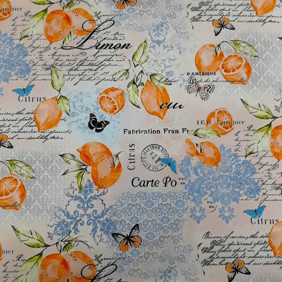 Mh Joosub Printed Mini Matt Orange Printed Mini Matt D30 Lemons 140 cm