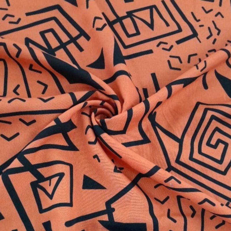 MH JOOSUB Printed Mini Matt Rust / Black Design 3 Printed Mini Matt 6890 Design 11 150 cm