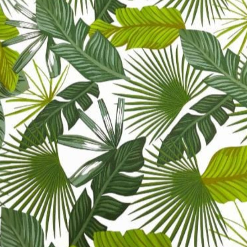 MH JOOSUB Printed Mini Matt White / Green Printed Mini Matt Design 26 Tropical Leaves Collection 140 cm (7883212947545)