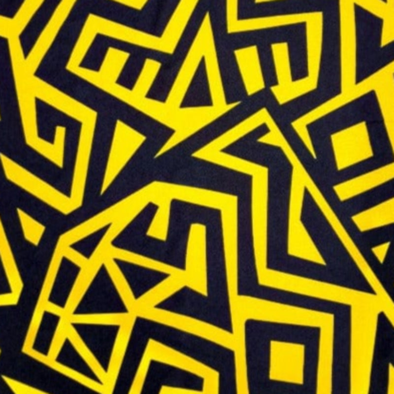 MH JOOSUB Printed Mini Matt Yellow / Black Printed Mini Matt 6890 Design 10 Collection 140 cm (7770159218777)