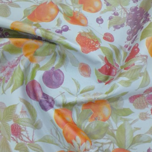 MH JOOSUB Printed Vinyl Printed Fruits Vinyl Grey Printed Vinyl Fruits Collection 140 cm