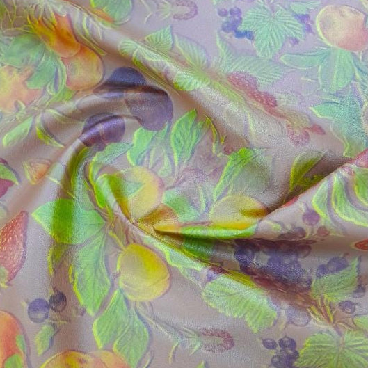 MH JOOSUB Printed Vinyl Printed Fruits Vinyl Light Brown Printed Vinyl Fruits Collection 140 cm