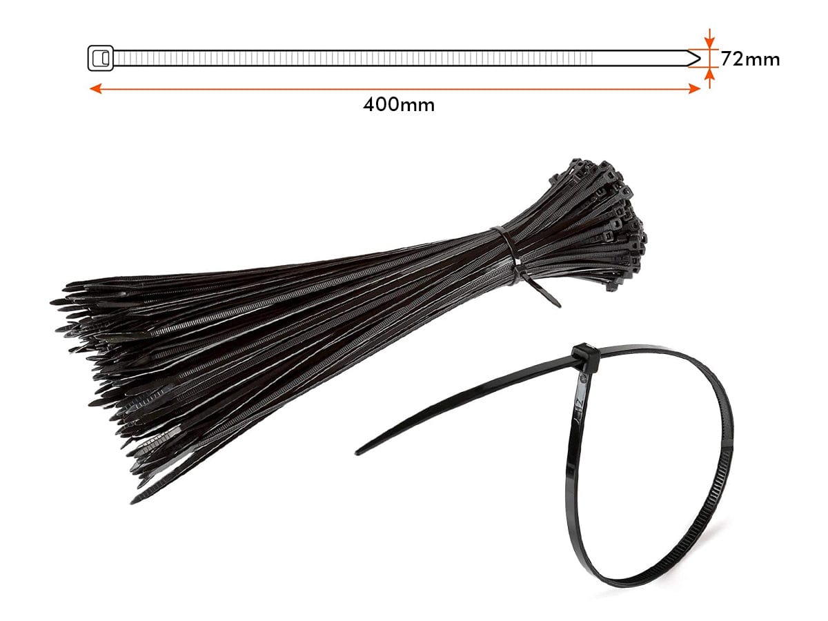 MHC Cable tie Cable Tie 400mmx7.2mm Black 50s TIE400 (7536697114713)