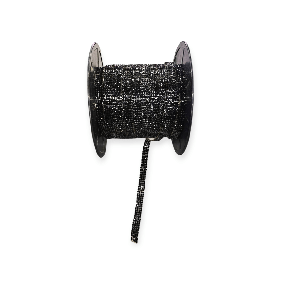 MHC Iron On Diamante Black Iron on Diamante Trim