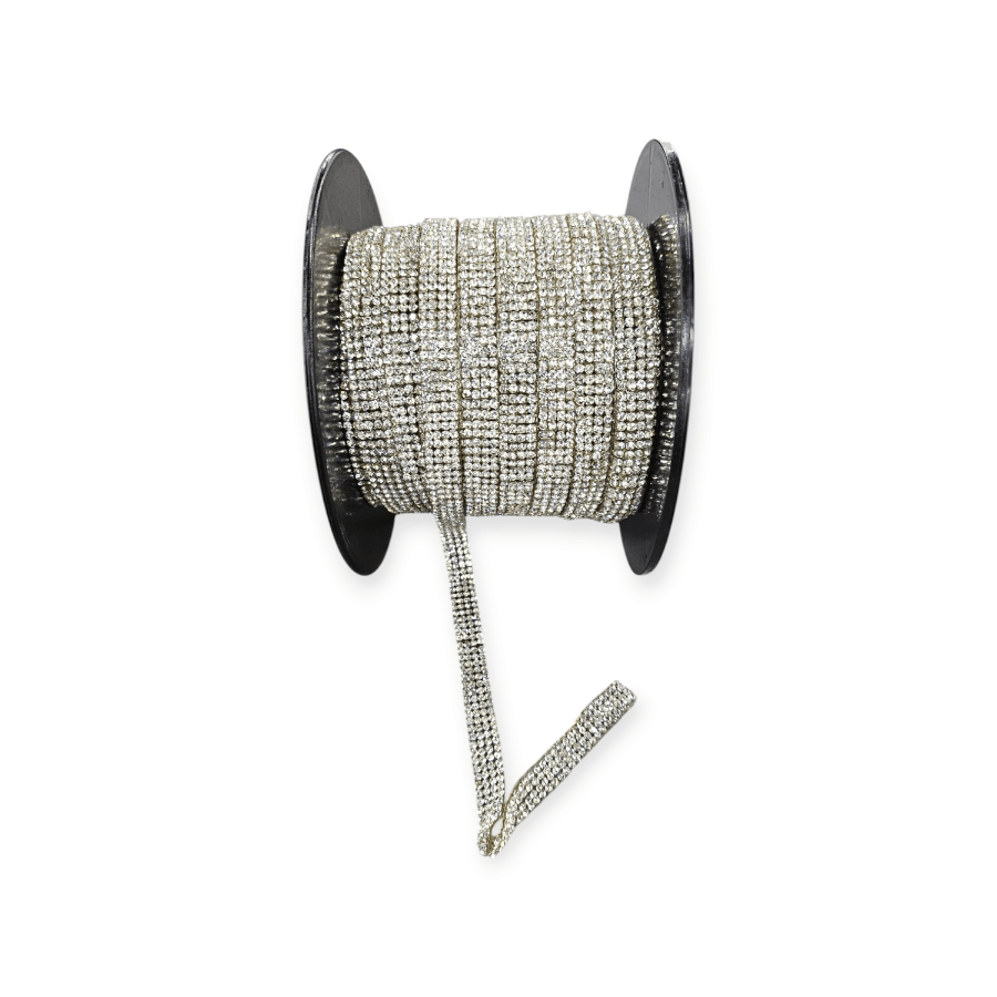 MHC Iron On Diamante Silver Iron on Diamante Trim