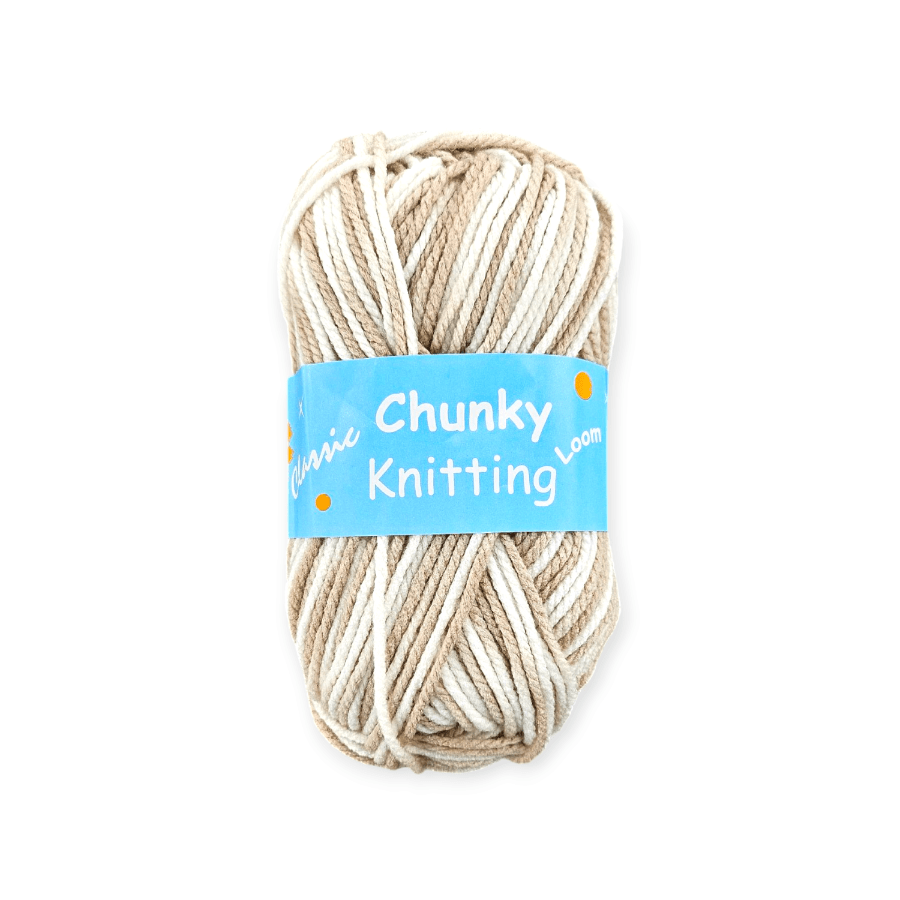 MHC Knitting Beige/Ivory Chunky Loom Easy Wool Multi 100g