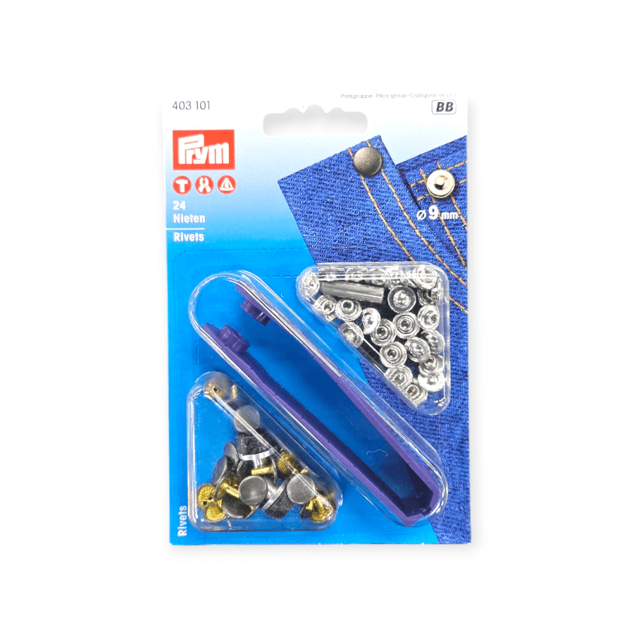 MHC Rivets NP/Gilt Jean Rivets 9mm