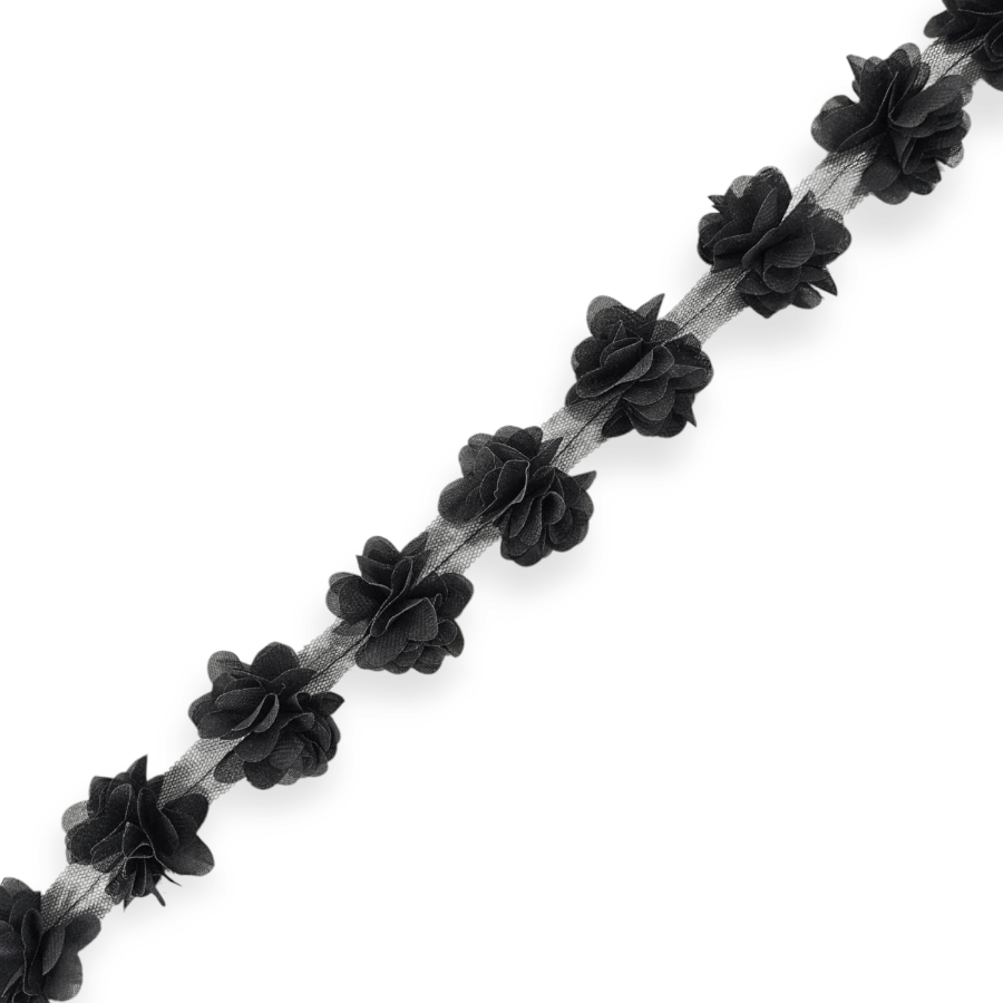 MHC Trimmings Black Cut Out Flower Trimming