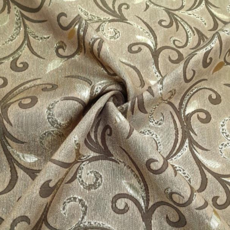 MHC Wolrd Curtaining Fabric Dark Brown / Gold 302 Curtaining OD-0468 Collection 280 cm (7796501774425)