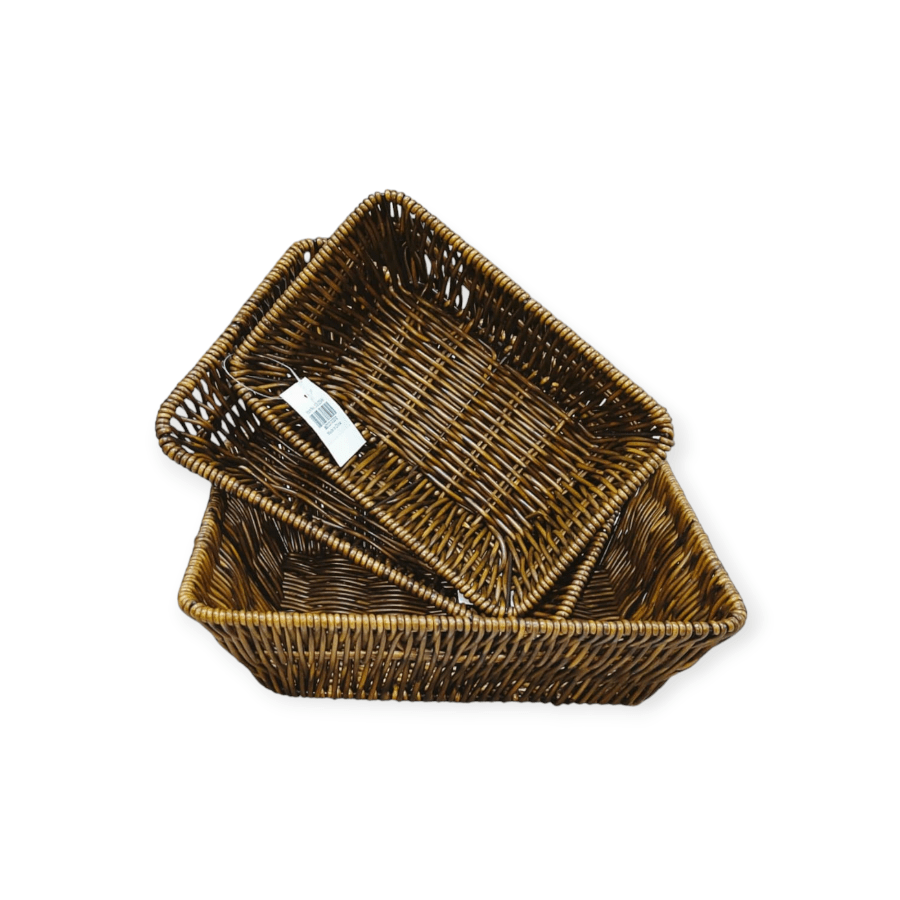 MHC Wolrd Fruit Basket Rectangular Wicker Plastic Woven Basket Set of 3 (7738351419481) (7738374127705)