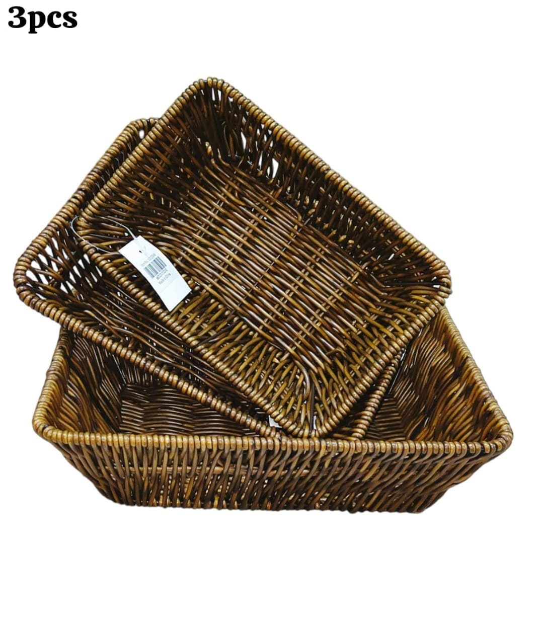 MHC Wolrd Fruit Basket Rectangular Wicker Plastic Woven Basket Set of 3 (7738351419481) (7738374127705)