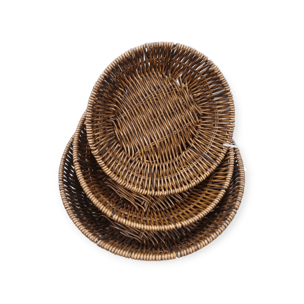 MHC Wolrd Fruit Basket Round Wicker Plastic Woven Basket Set of 3 (7738383532121) (7738411057241)