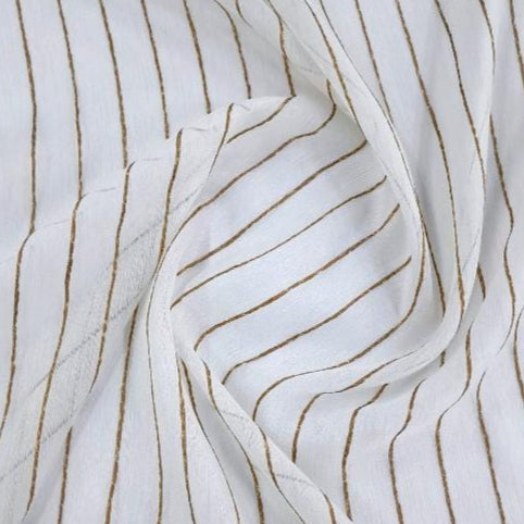 MHC Wolrd Lace & Voile Fabrics Brown Stripe Turkish Voile Curtaining 0677 Collection 280 cm (7813387681881)