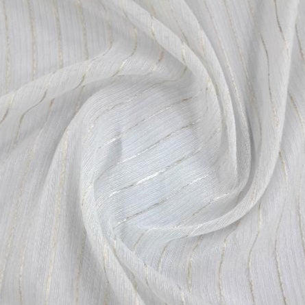 MHC Wolrd Lace & Voile Fabrics Cream / Beige Stripe Turkish Voile Curtaining 0677 Collection 280 cm (7813387681881)